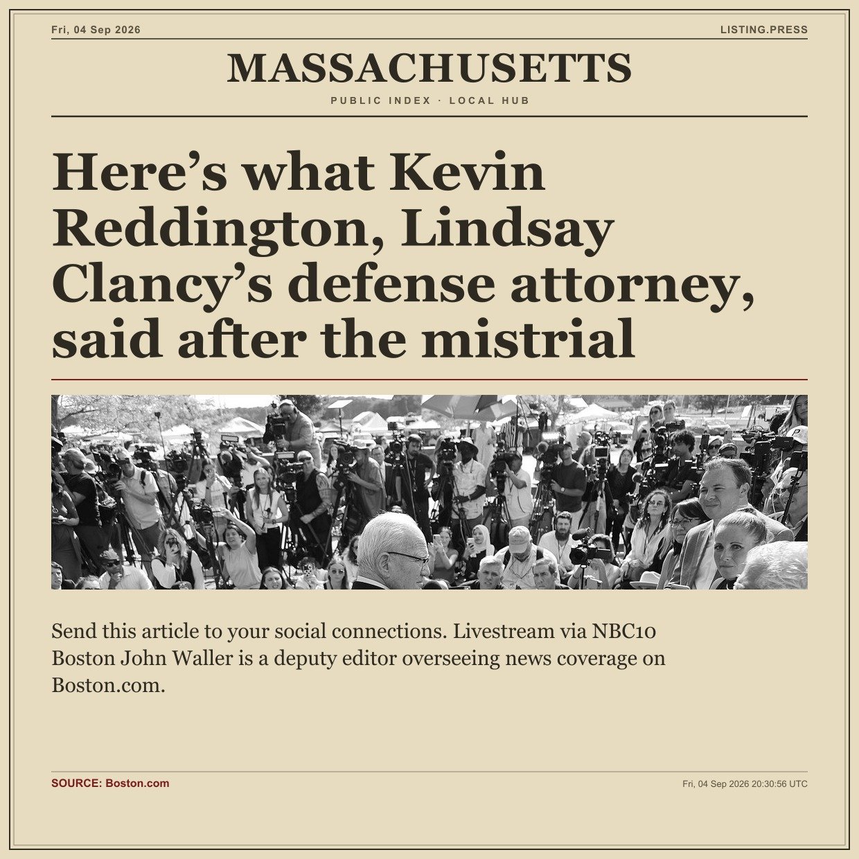 Here’s what Kevin Reddington, Lindsay Clancy’s defense attorney, said after the mistrial