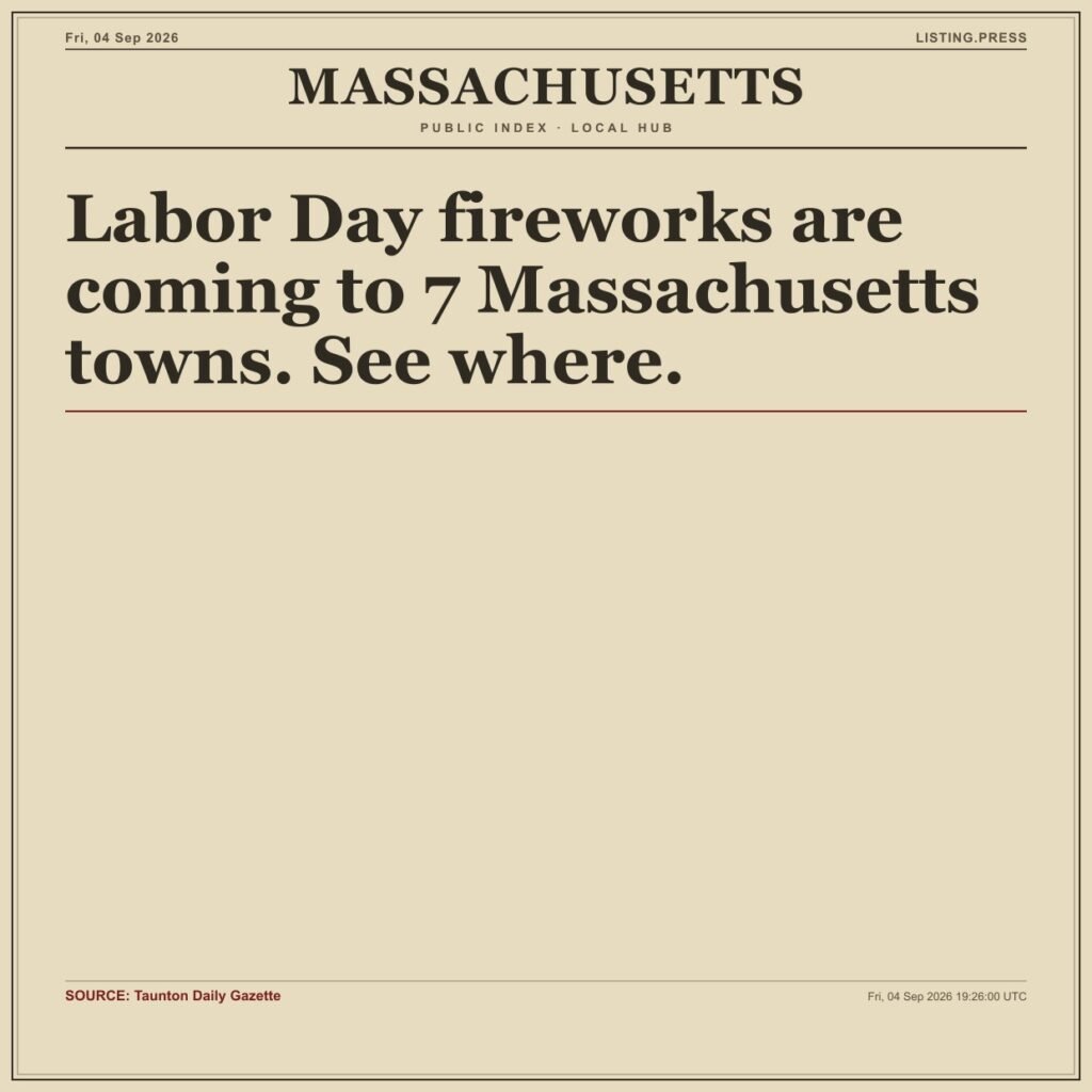 Labor Day fireworks are coming to 7 Massachusetts towns. See where.