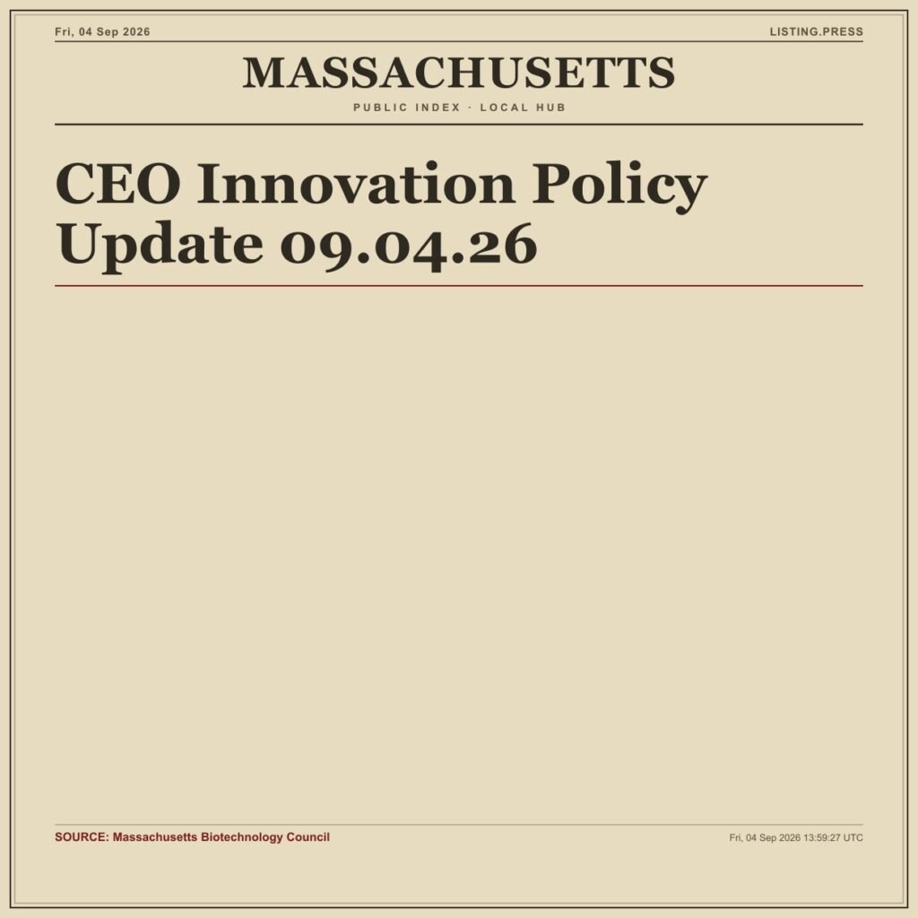CEO Innovation Policy Update 09.04.26