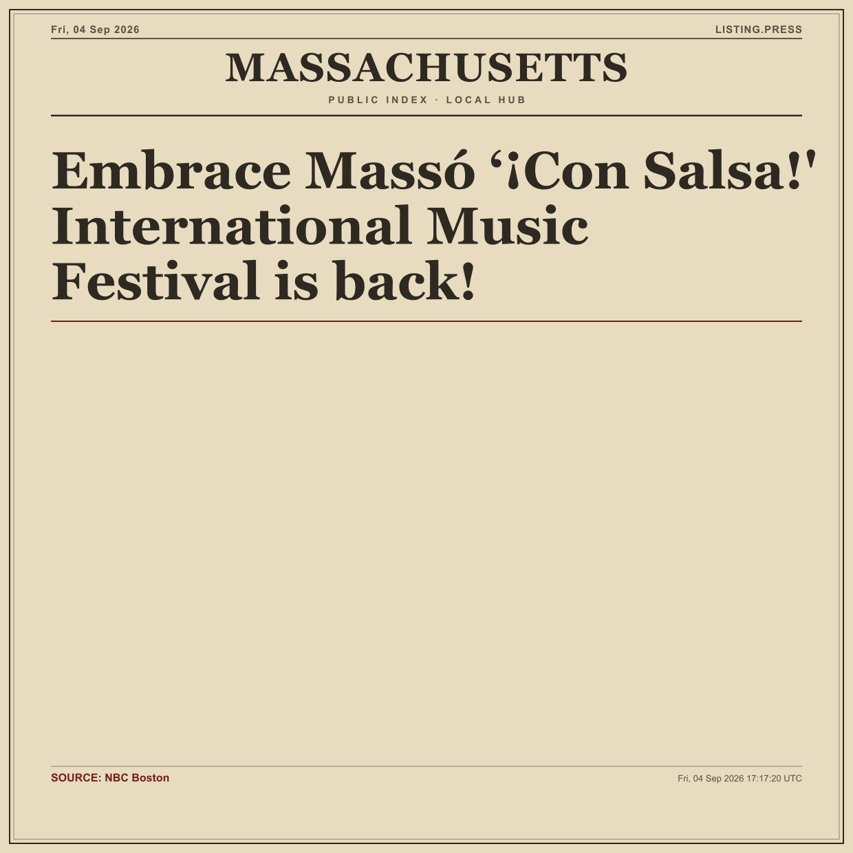 Embrace Massó ‘¡Con Salsa!' International Music Festival is back!