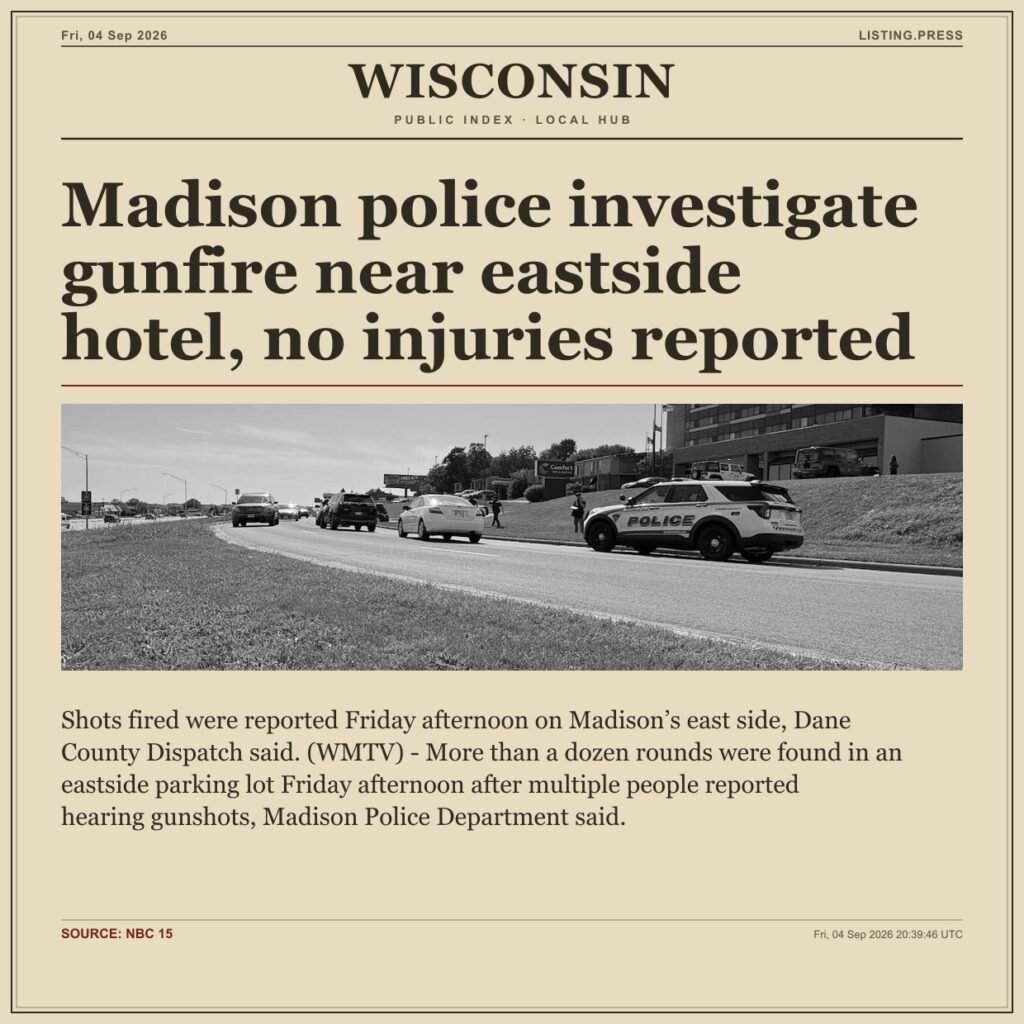 Madison police investigate gunfire near eastside hotel, no injuries reported