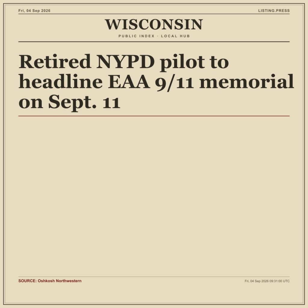 Retired NYPD pilot to headline EAA 9/11 memorial on Sept. 11