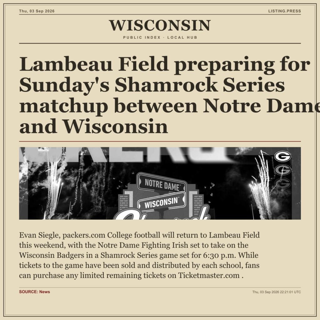 Lambeau Field preparing for Sunday’s Shamrock Series matchup between Notre Dame and Wisconsin