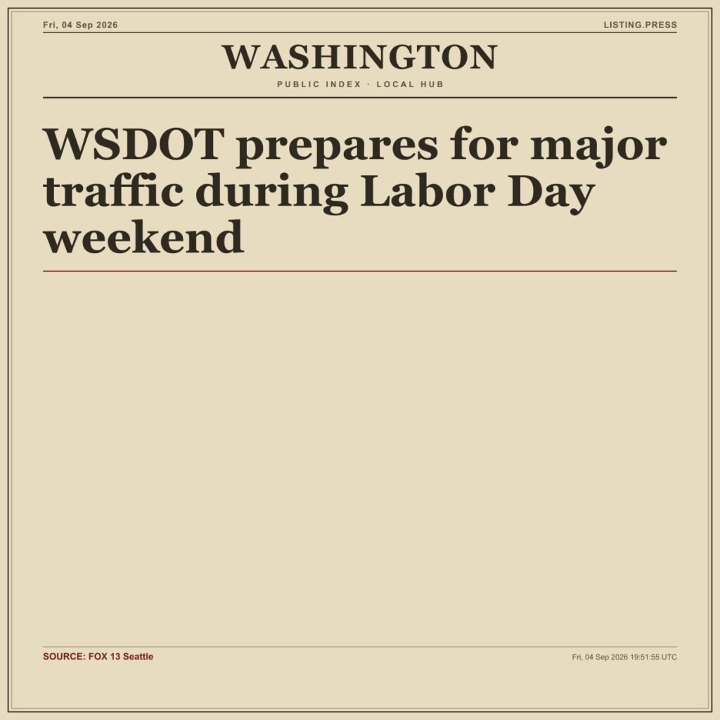 WSDOT prepares for major traffic during Labor Day weekend