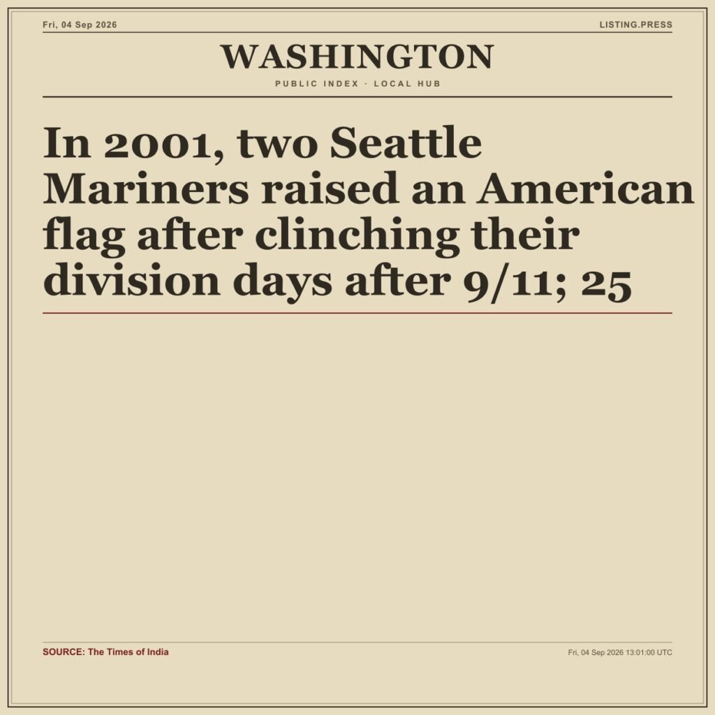 In 2001, two Seattle Mariners raised an American flag after clinching their division days after 9/11; 25