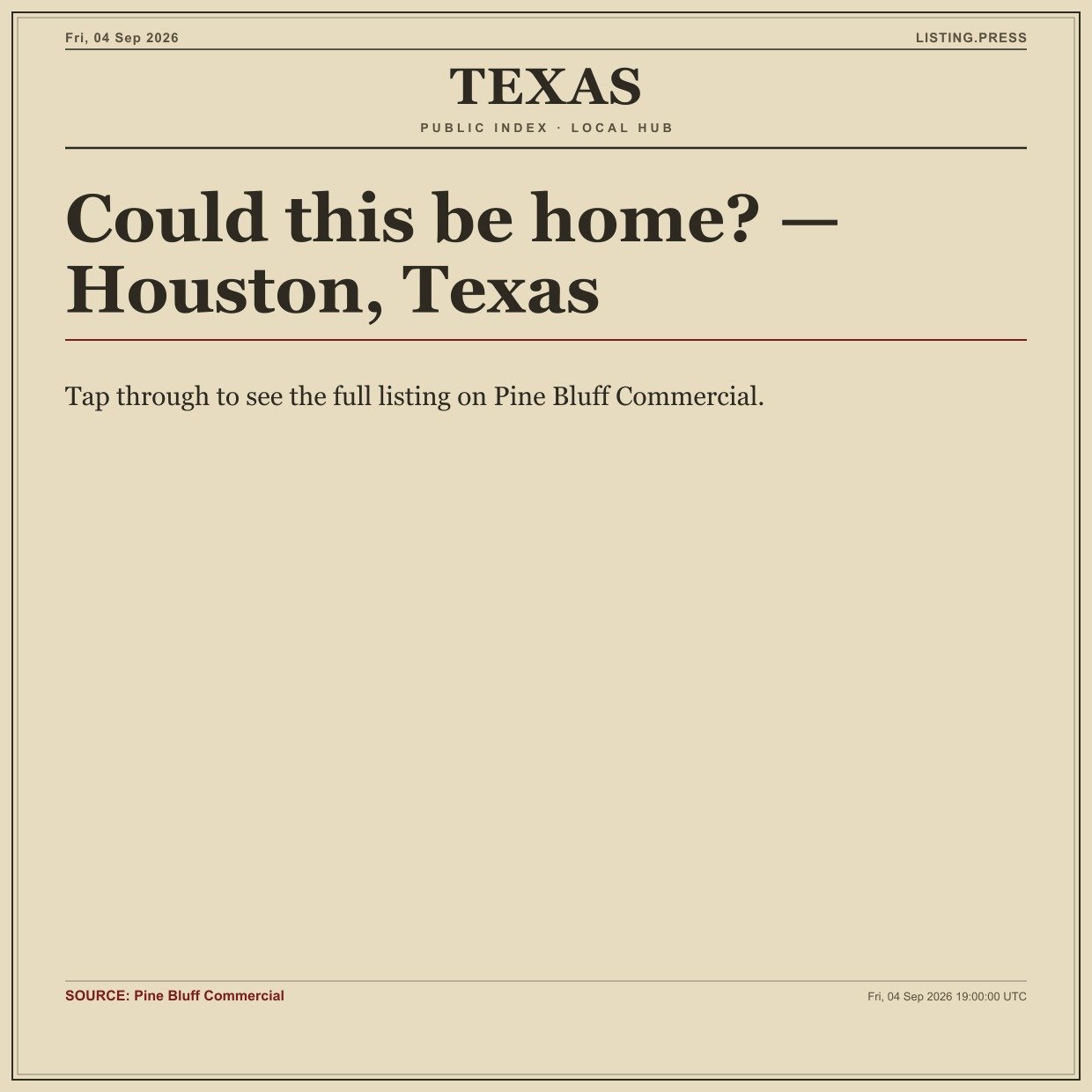 Could this be home? — Houston, Texas