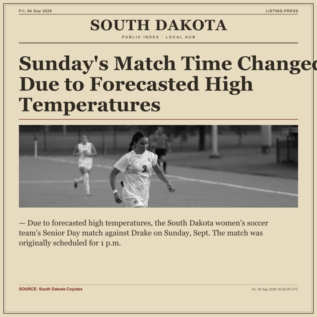 Sunday’s Match Time Changed Due to Forecasted High Temperatures