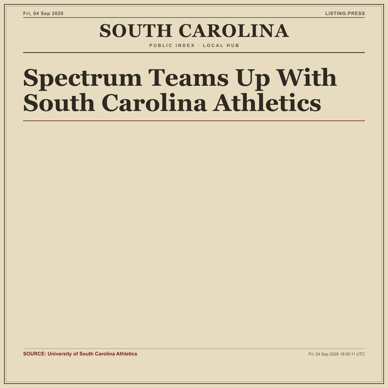 Spectrum Teams Up With South Carolina Athletics