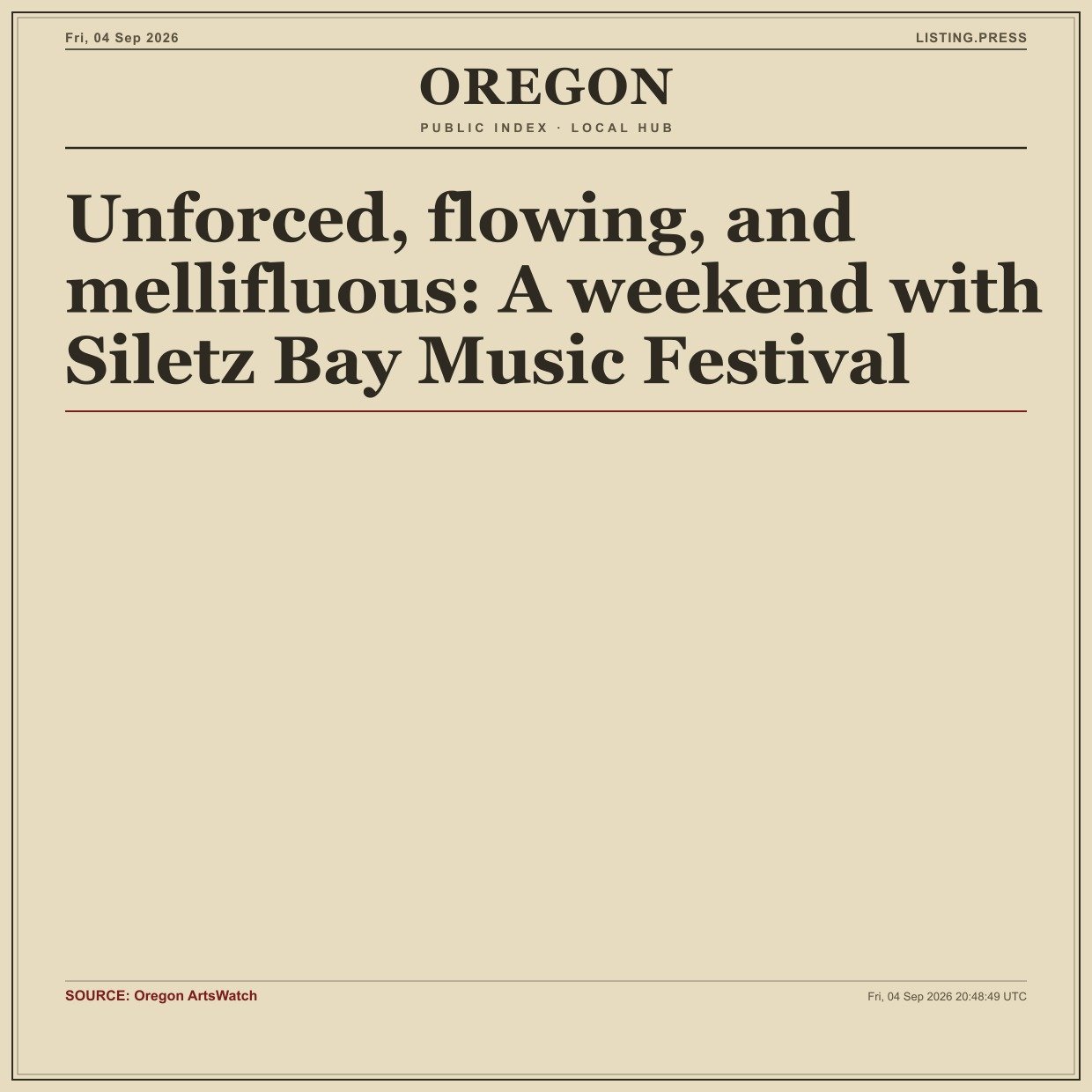 Unforced, flowing, and mellifluous: A weekend with Siletz Bay Music Festival