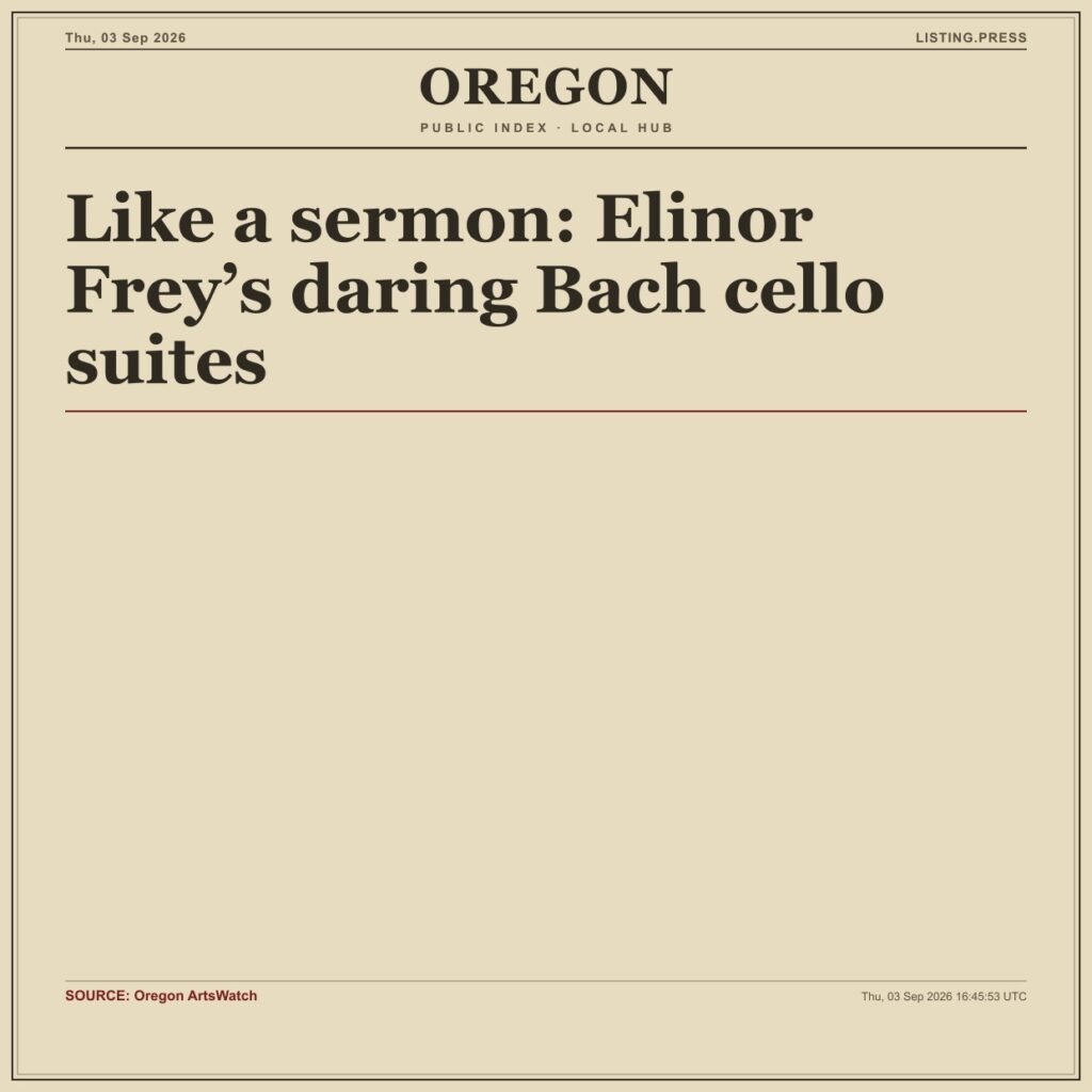 Like a sermon: Elinor Frey’s daring Bach cello suites