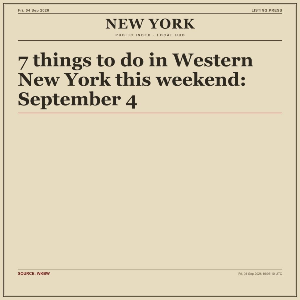 7 things to do in Western New York this weekend: September 4