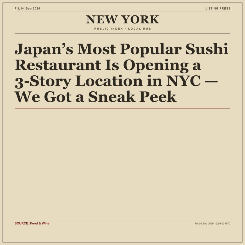 Japan’s Most Popular Sushi Restaurant Is Opening a 3-Story Location in NYC — We Got a Sneak Peek