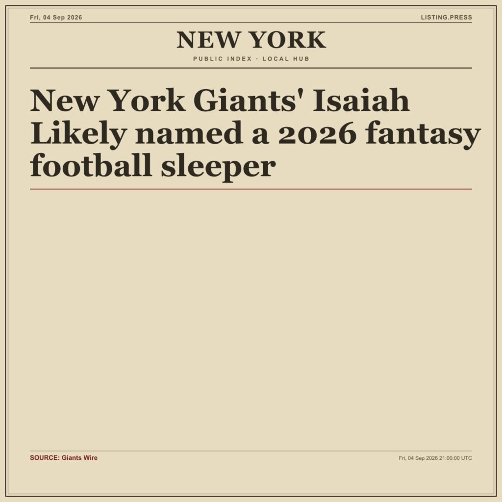 New York Giants’ Isaiah Likely named a 2026 fantasy football sleeper