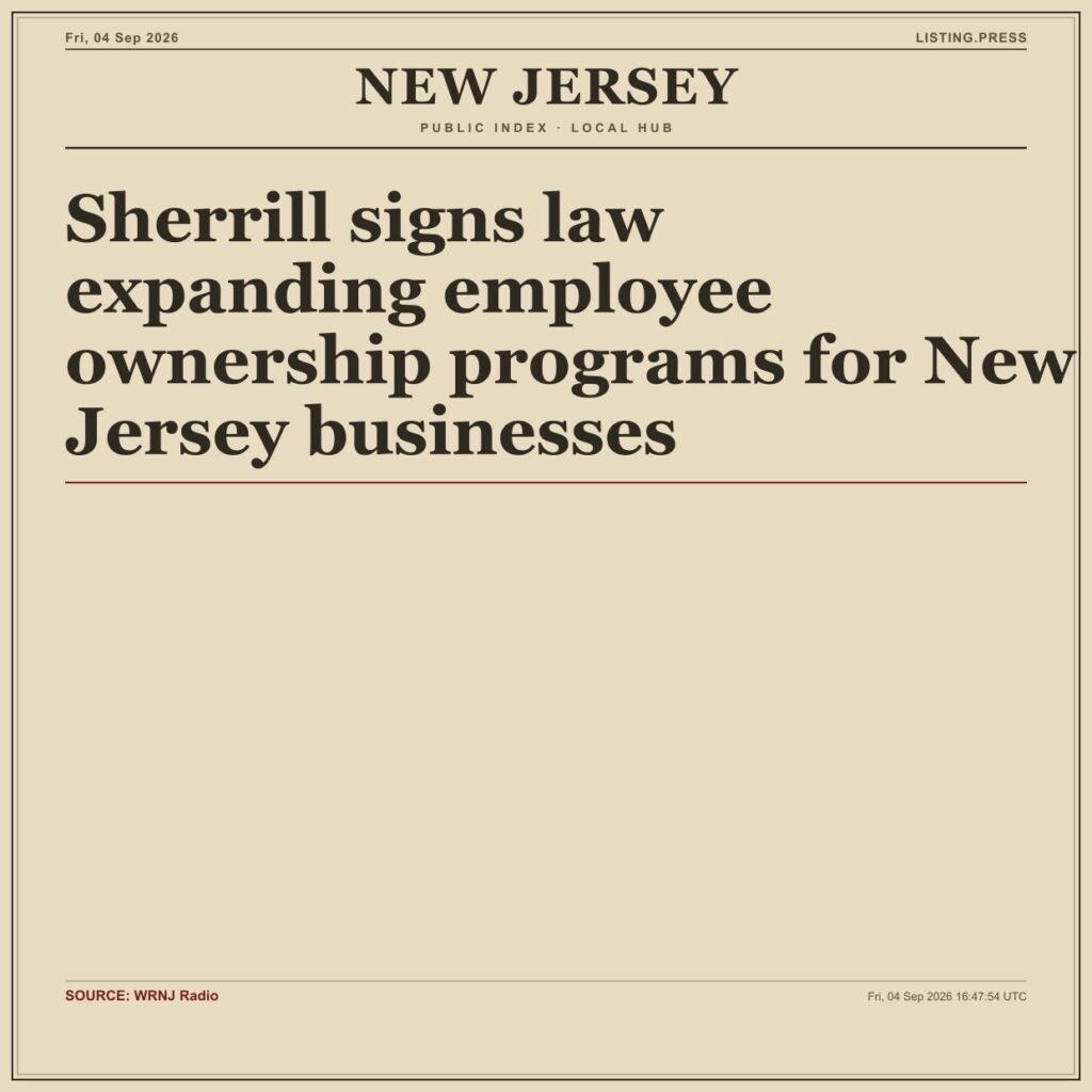 Sherrill signs law expanding employee ownership programs for New Jersey businesses