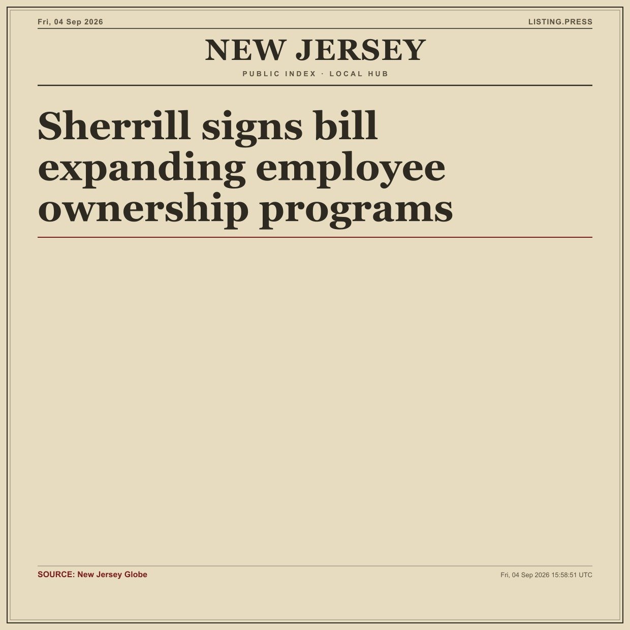 Sherrill signs bill expanding employee ownership programs