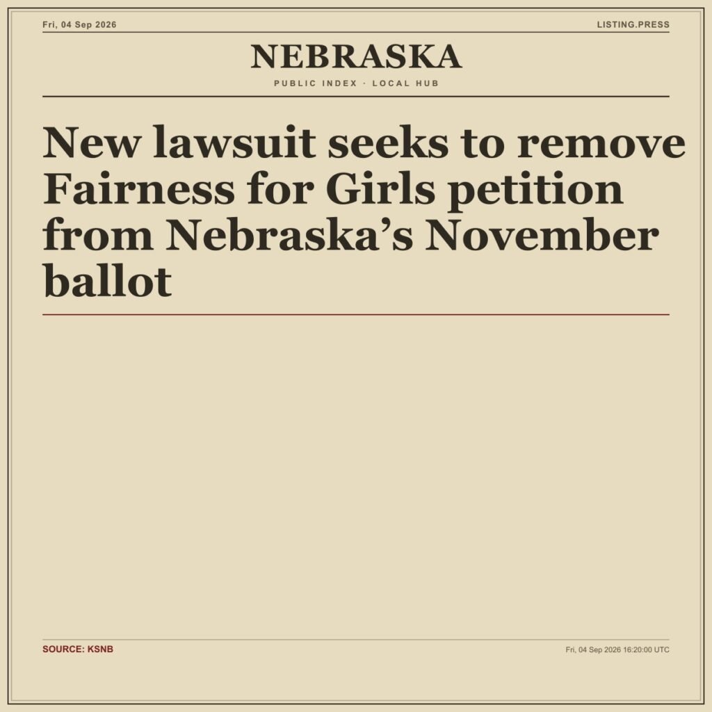 New lawsuit seeks to remove Fairness for Girls petition from Nebraska’s November ballot