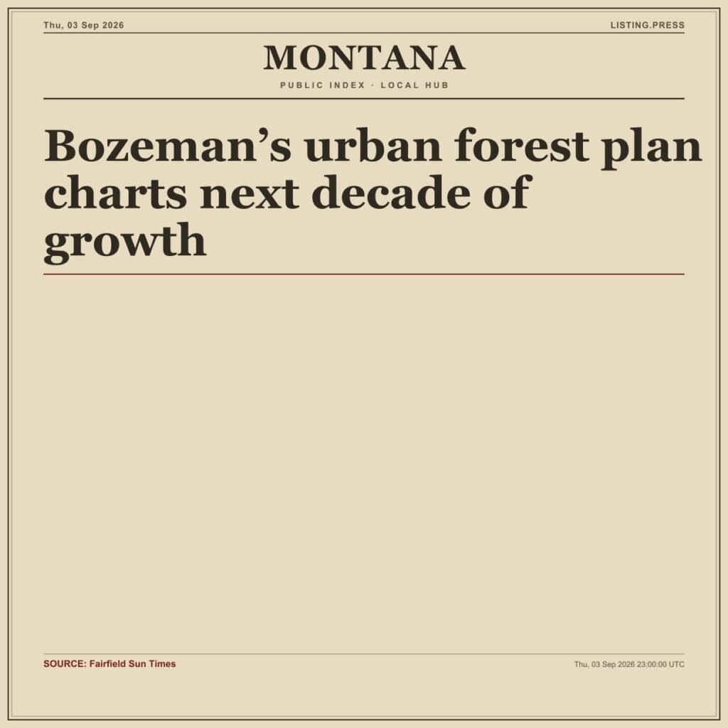 Bozeman’s urban forest plan charts next decade of growth