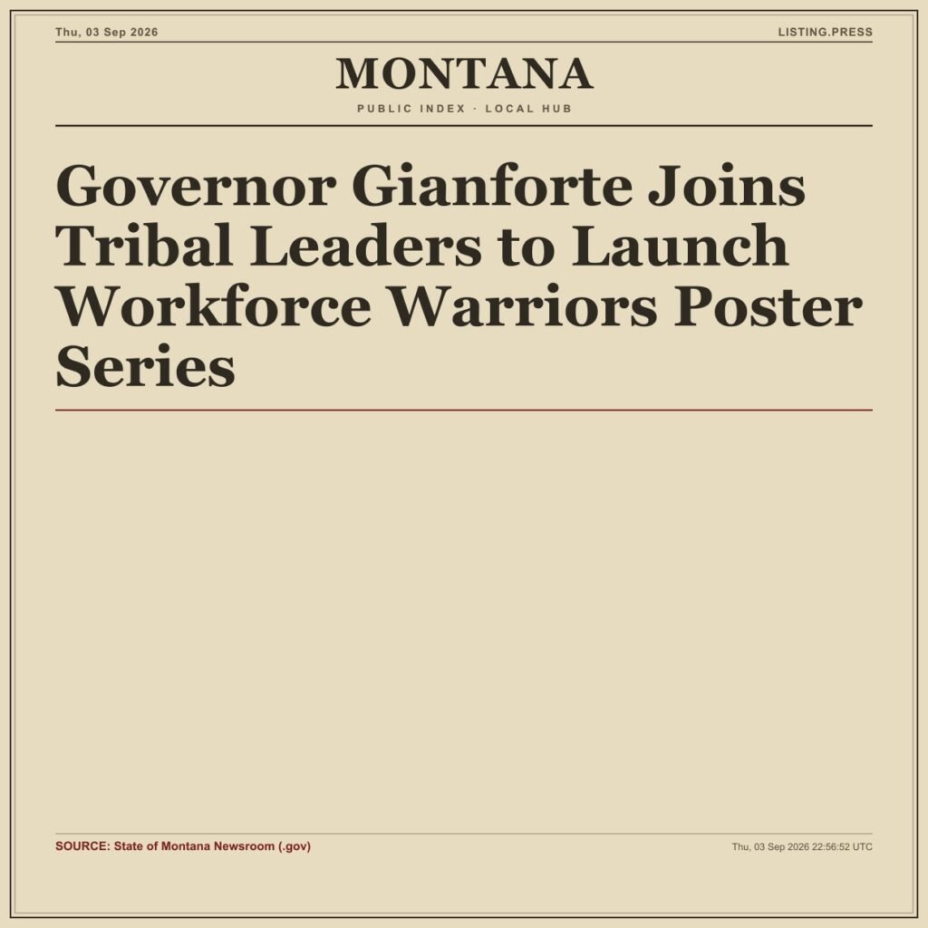 Governor Gianforte Joins Tribal Leaders to Launch Workforce Warriors Poster Series