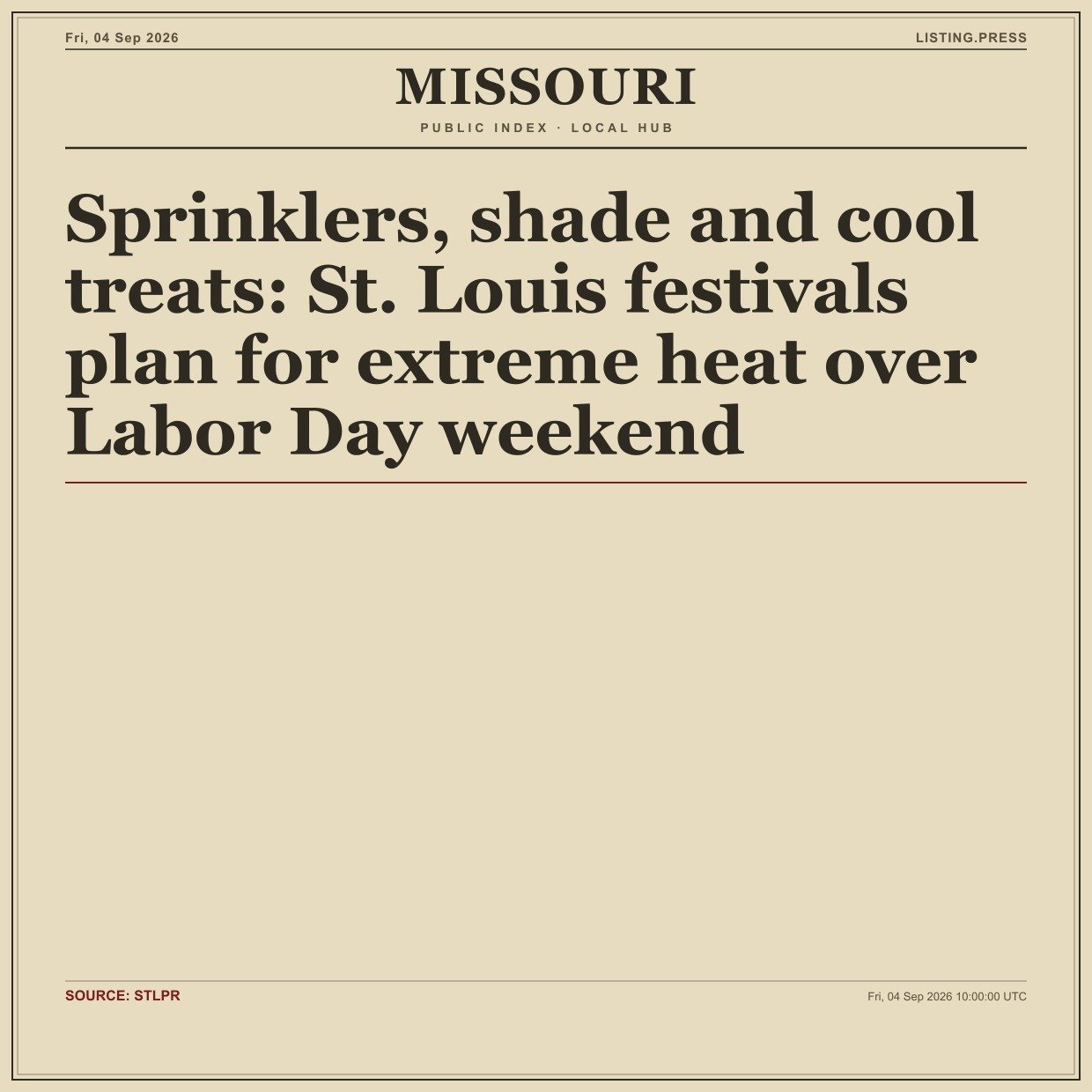 Sprinklers, shade and cool treats: St. Louis festivals plan for extreme heat over Labor Day weekend