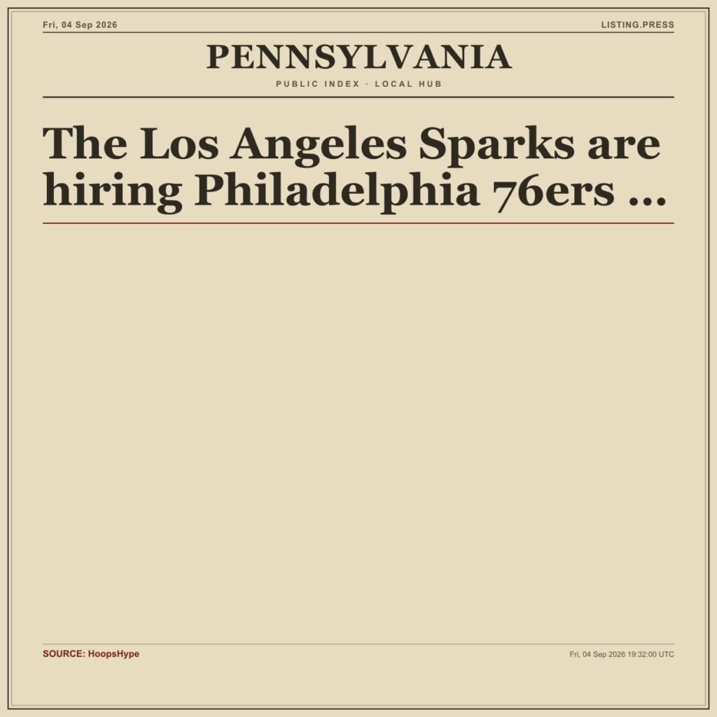 The Los Angeles Sparks are hiring Philadelphia 76ers …