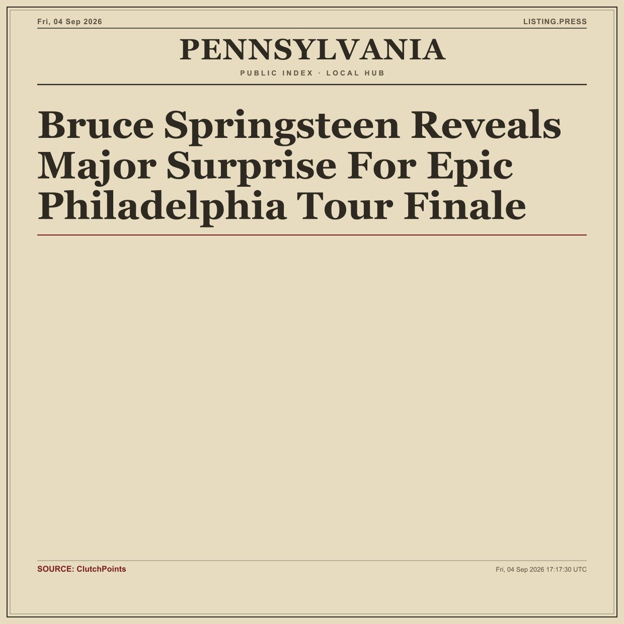 Bruce Springsteen Reveals Major Surprise For Epic Philadelphia Tour Finale