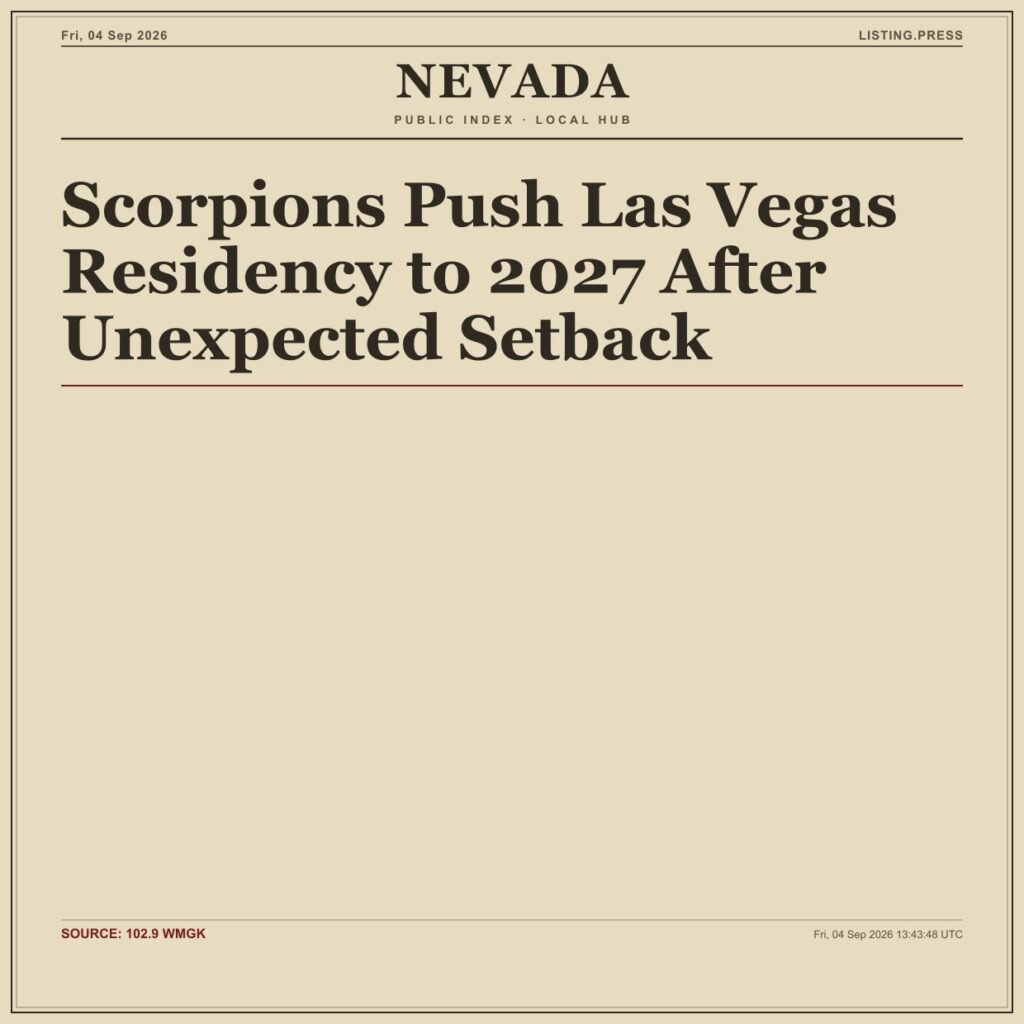 Scorpions Push Las Vegas Residency to 2027 After Unexpected Setback