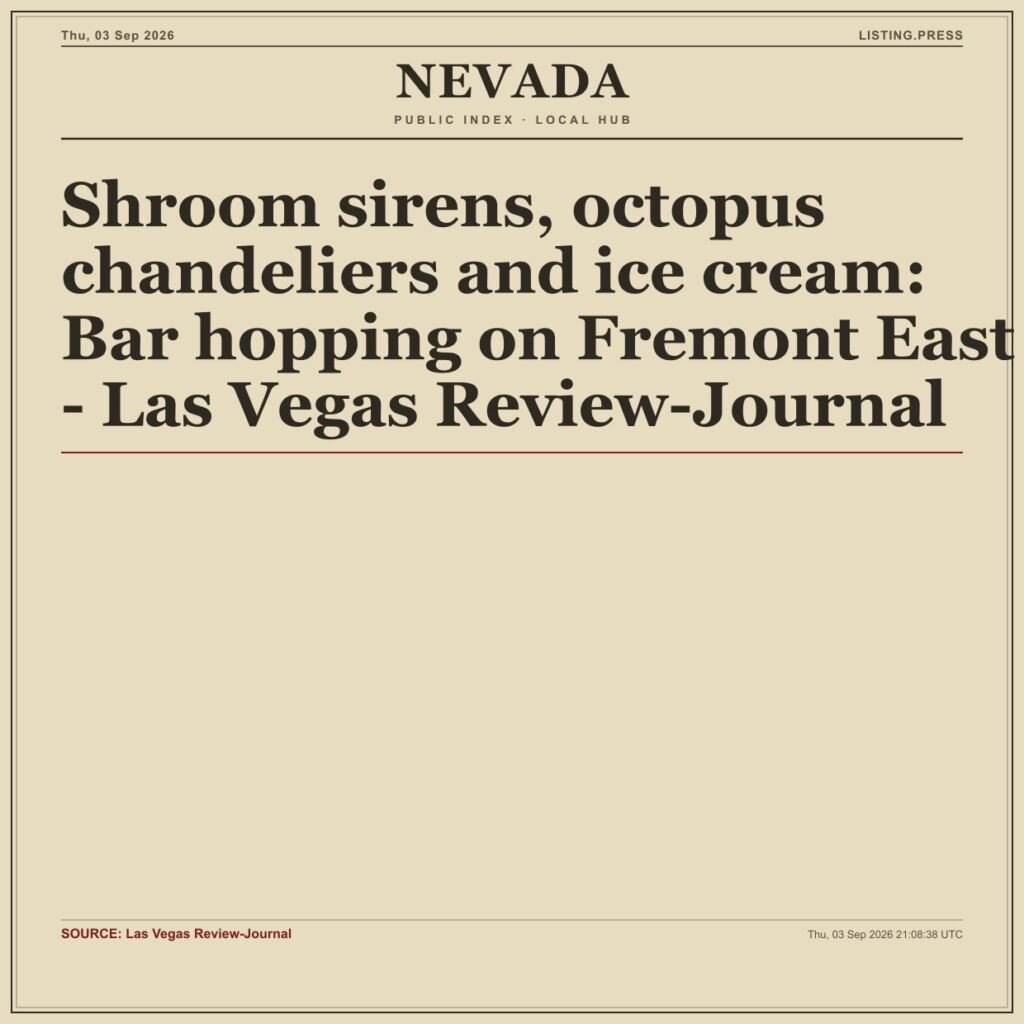 Shroom sirens, octopus chandeliers and ice cream: Bar hopping on Fremont East – Las Vegas Review-Journal