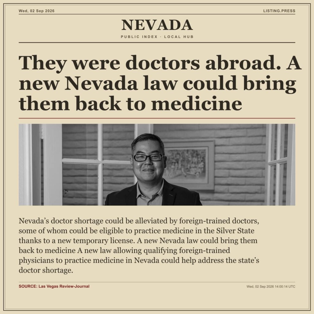 They were doctors abroad. A new Nevada law could bring them back to medicine