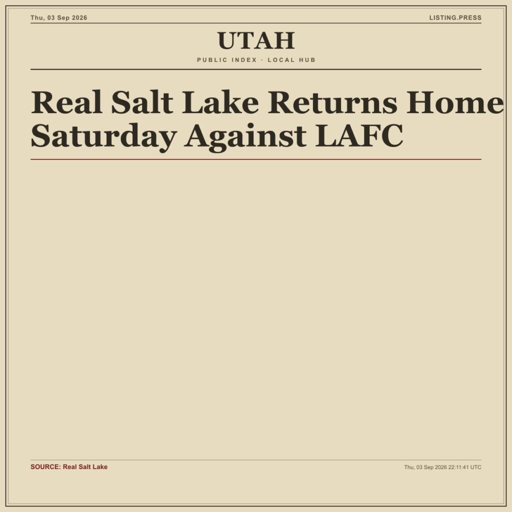 Real Salt Lake Returns Home Saturday Against LAFC