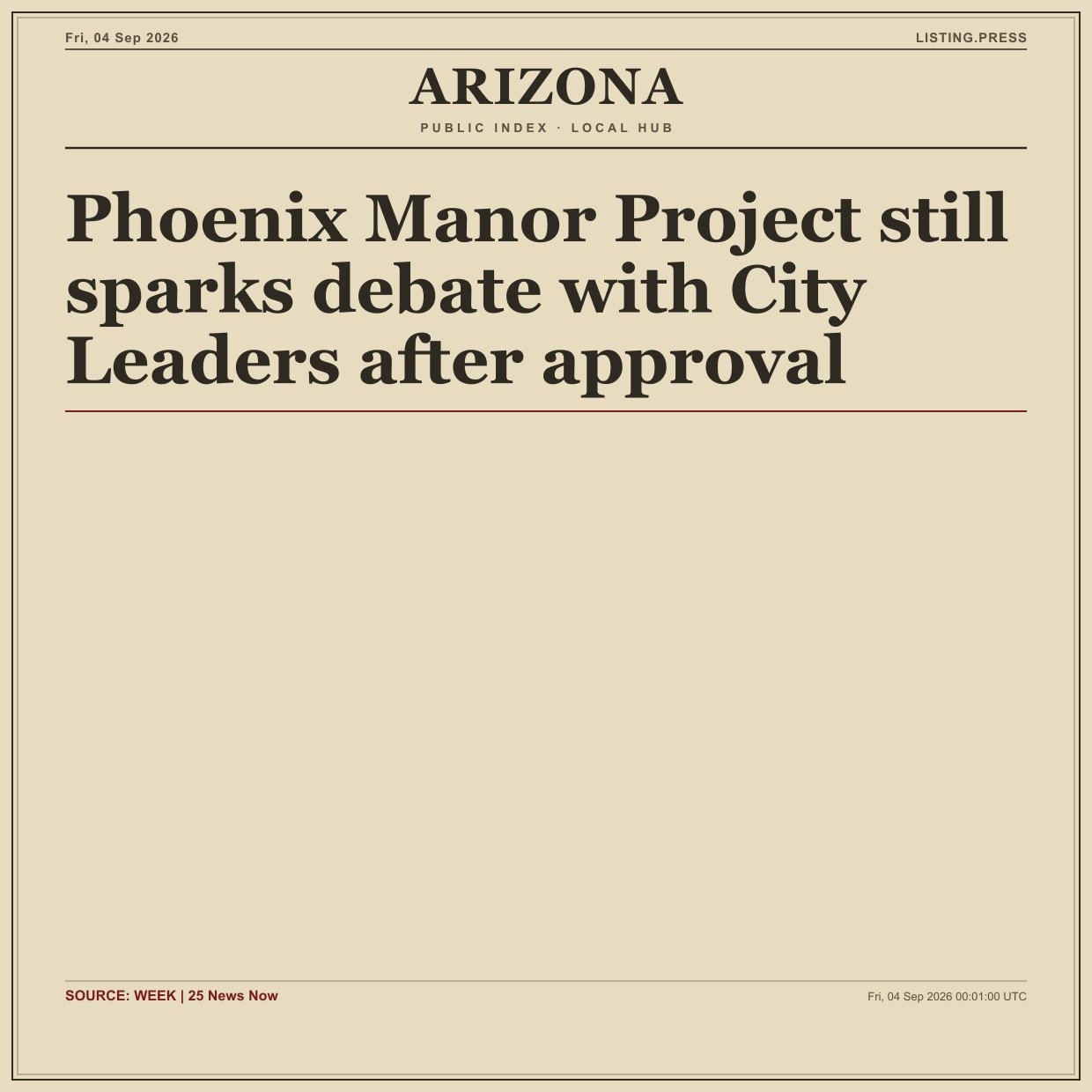 Phoenix Manor Project still sparks debate with City Leaders after approval
