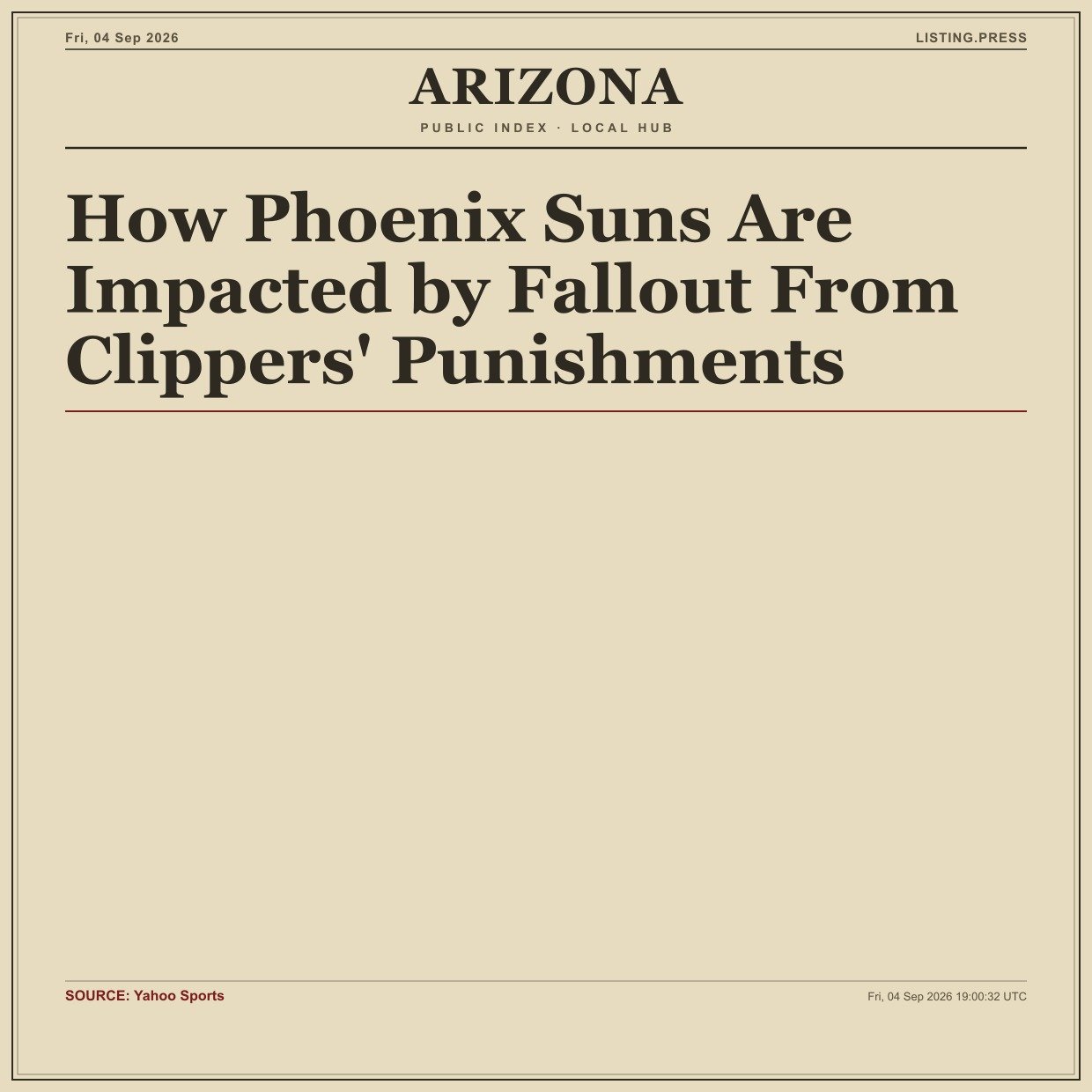 How Phoenix Suns Are Impacted by Fallout From Clippers' Punishments