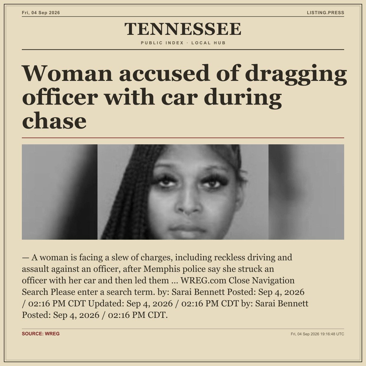 Woman accused of dragging officer with car during chase