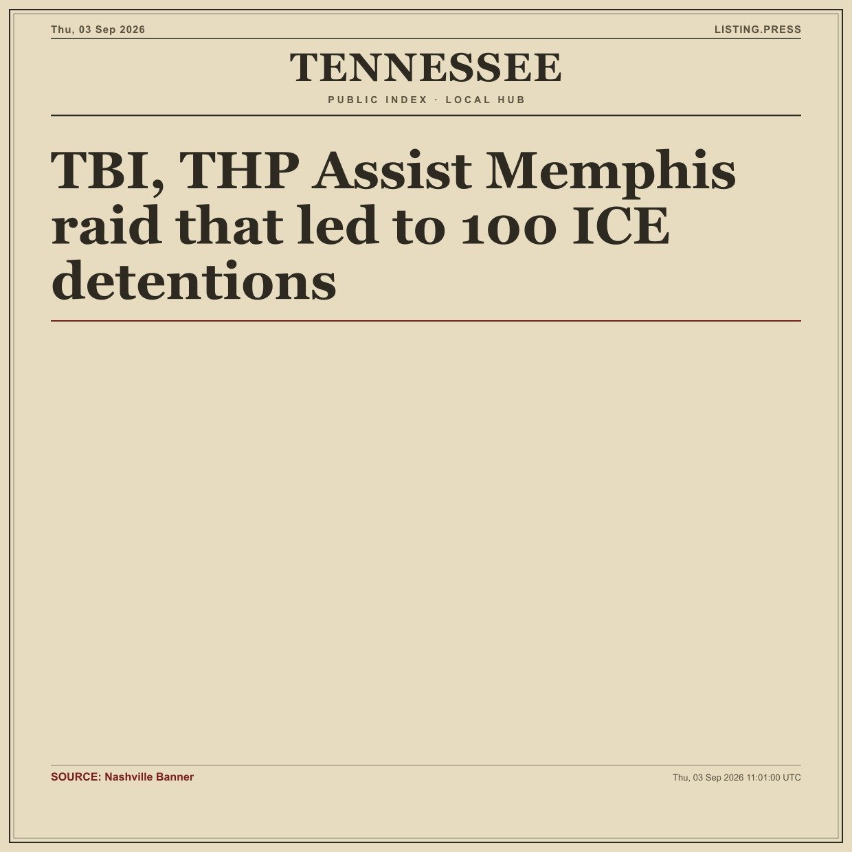 TBI, THP Assist Memphis raid that led to 100 ICE detentions