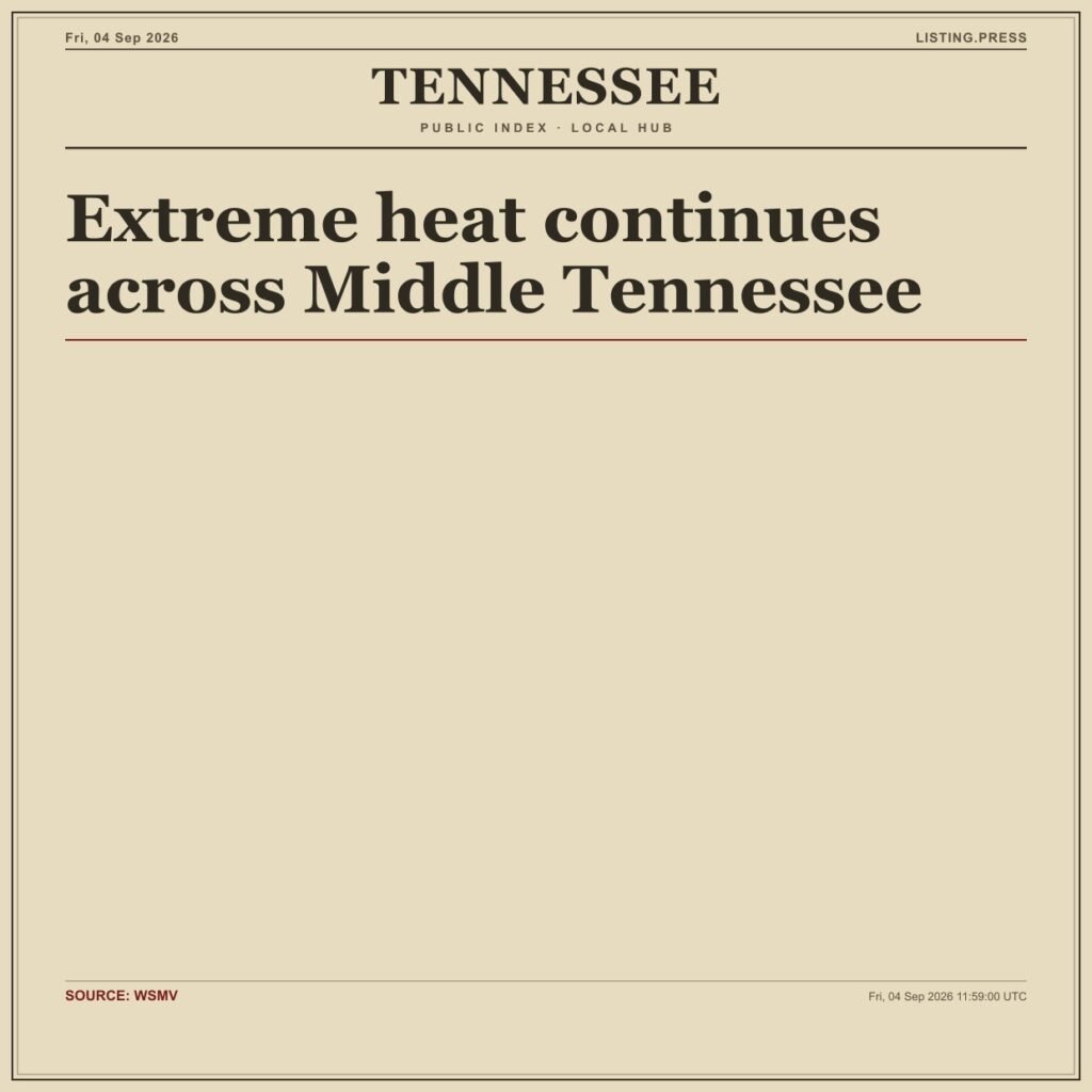 Extreme heat continues across Middle Tennessee