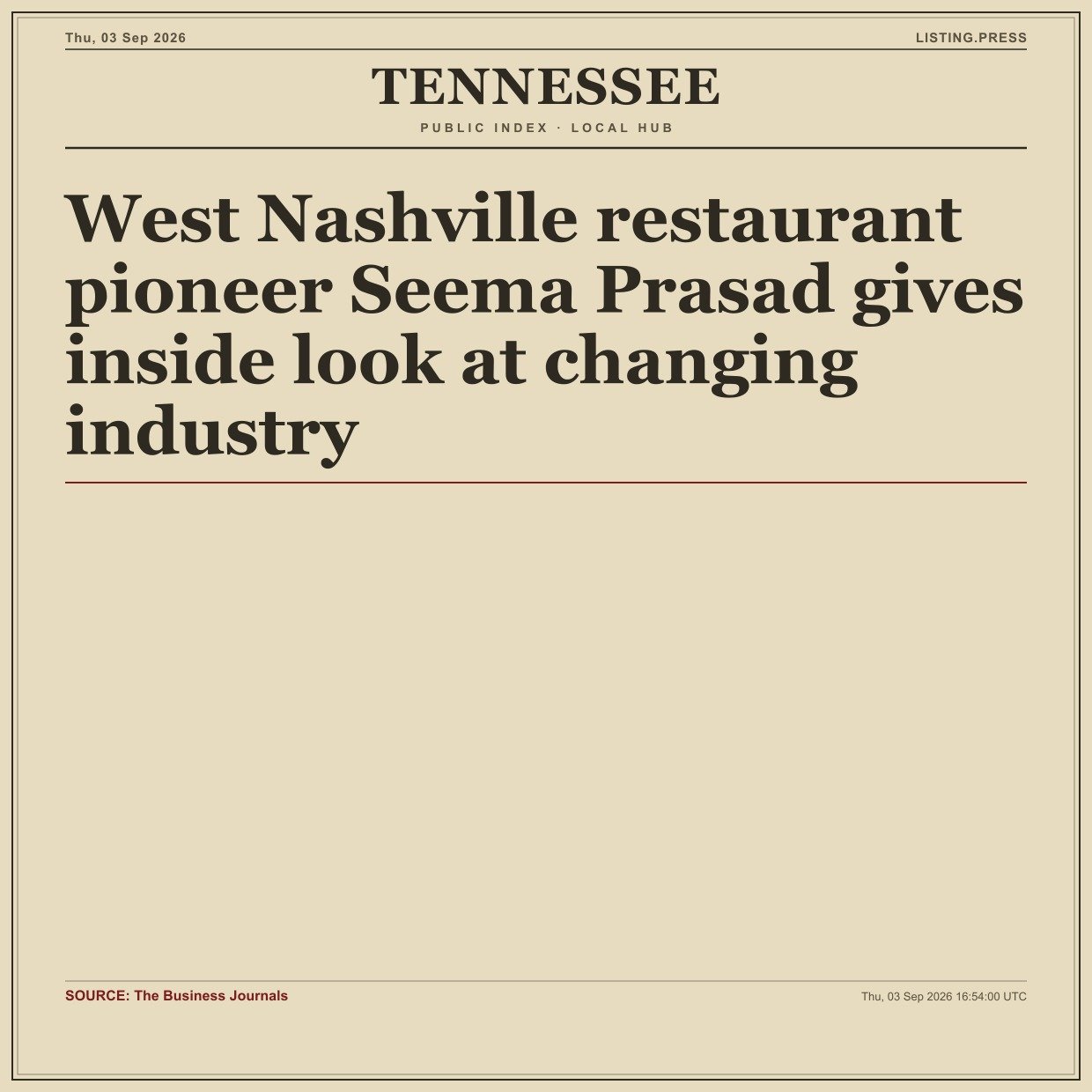West Nashville restaurant pioneer Seema Prasad gives inside look at changing industry