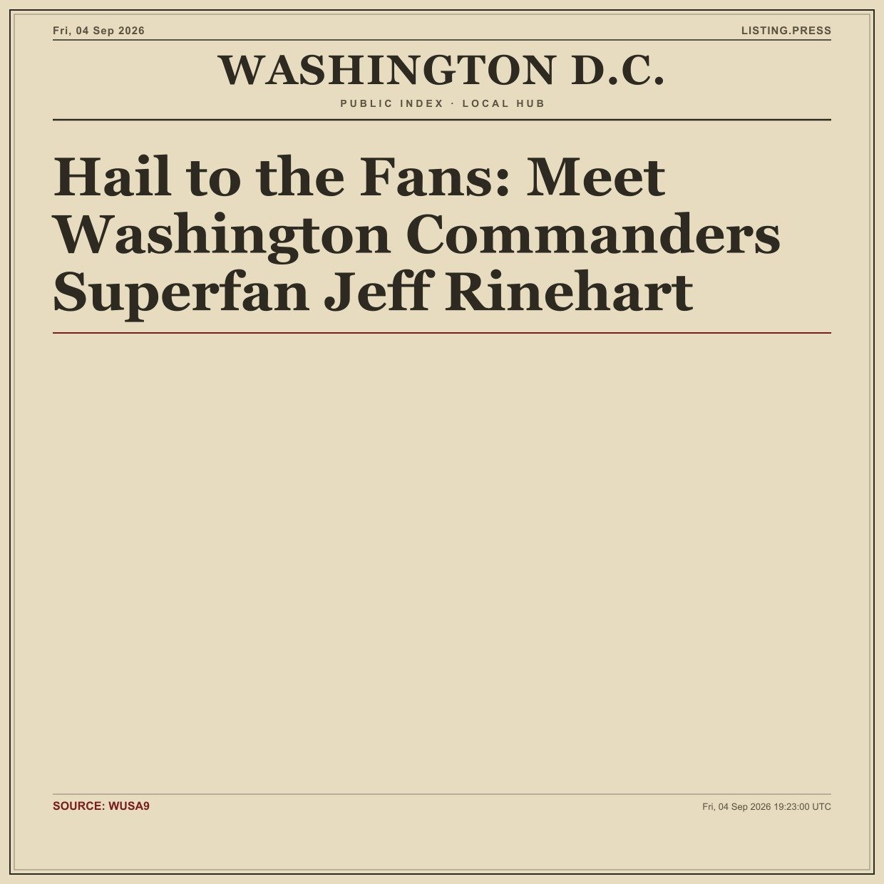 Hail to the Fans: Meet Washington Commanders Superfan Jeff Rinehart