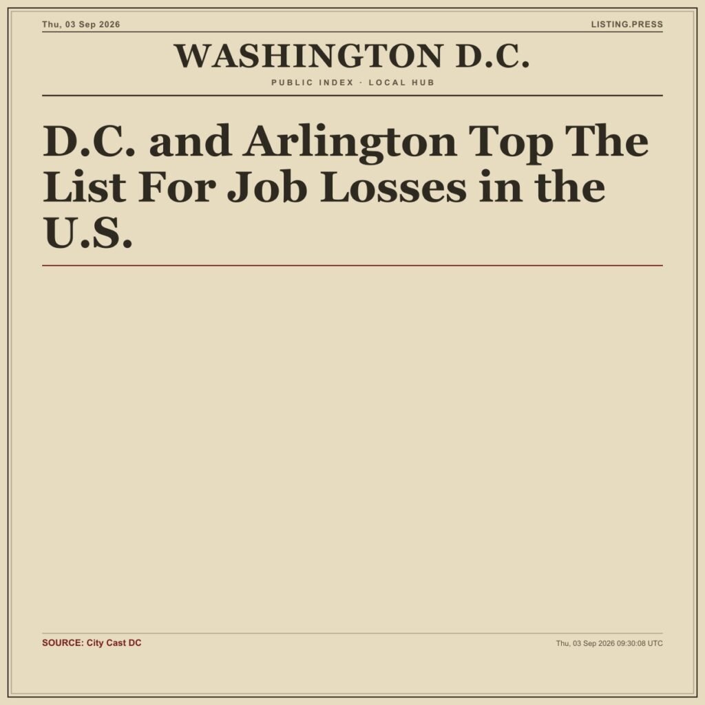D.C. and Arlington Top The List For Job Losses in the U.S.
