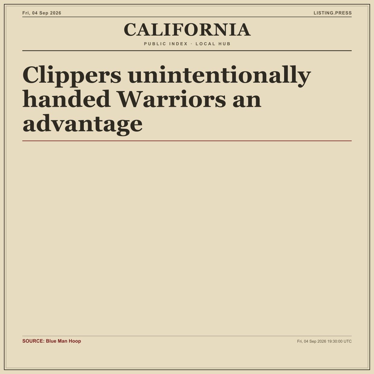 Clippers unintentionally handed Warriors an advantage