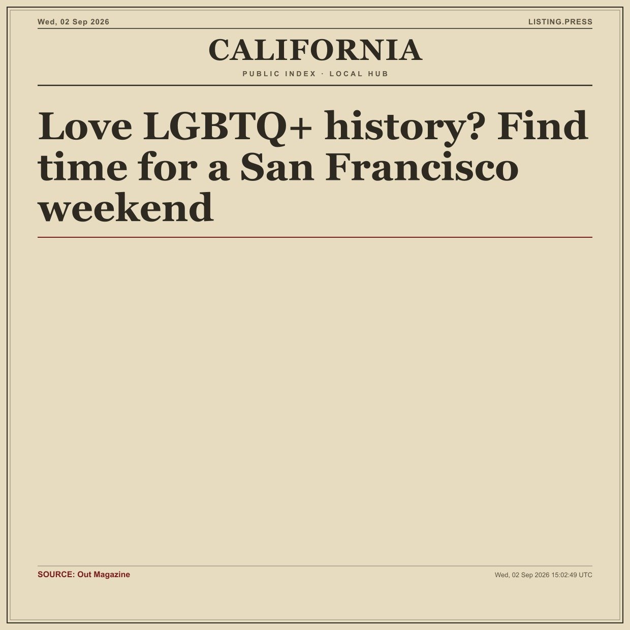 Love LGBTQ+ history? Find time for a San Francisco weekend