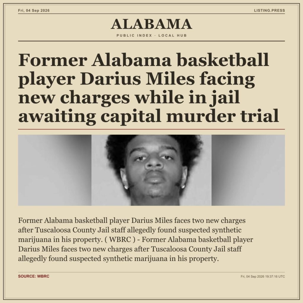 Former Alabama basketball player Darius Miles facing new charges while in jail awaiting capital murder trial