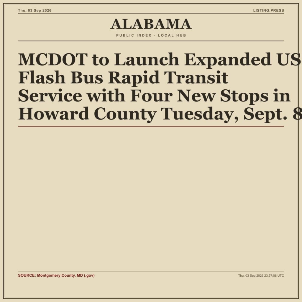 MCDOT to Launch Expanded US 29 Flash Bus Rapid Transit Service with Four New Stops in Howard County Tuesday, Sept. 8