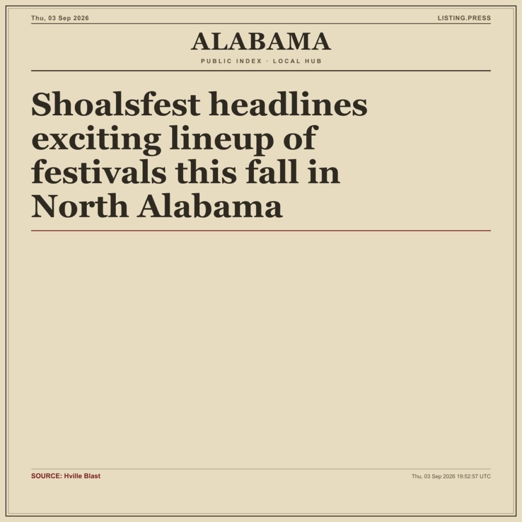 Shoalsfest headlines exciting lineup of festivals this fall in North Alabama