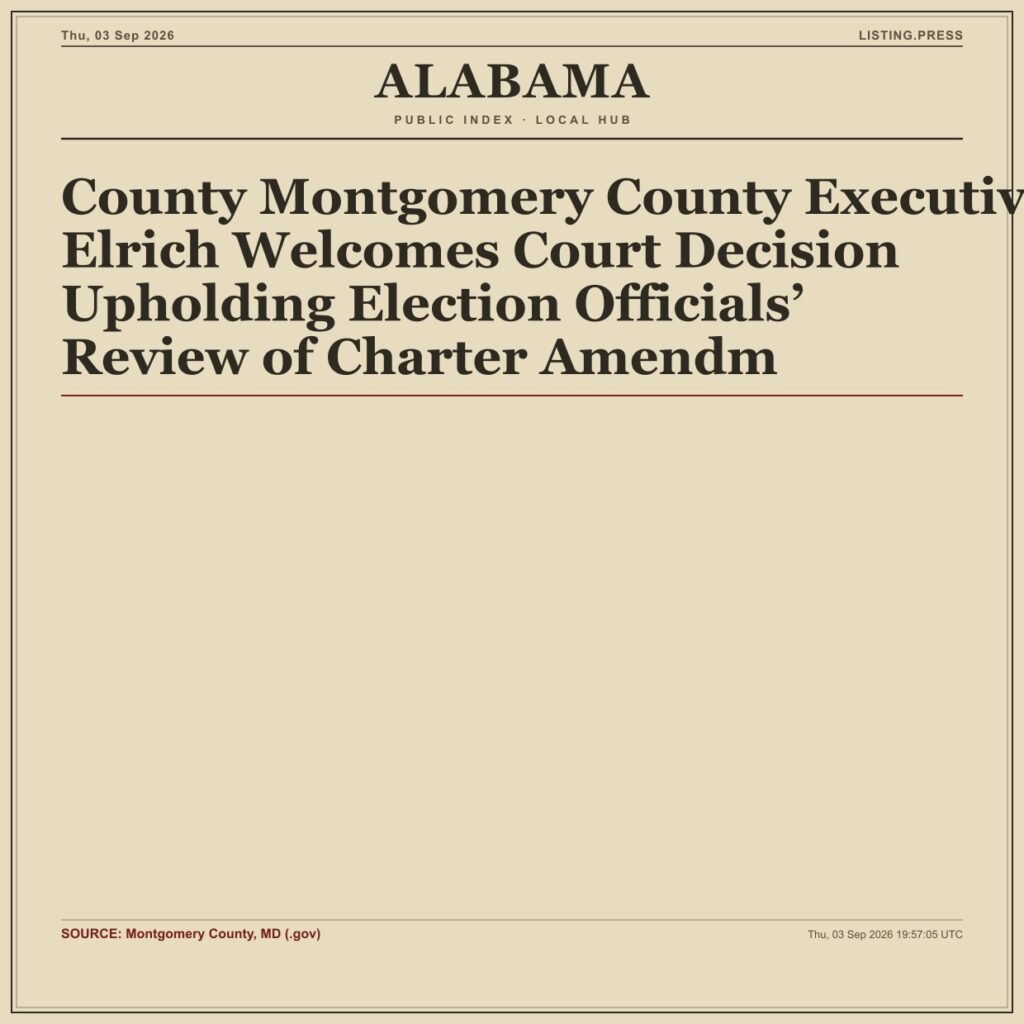 County Montgomery County Executive Elrich Welcomes Court Decision Upholding Election Officials’ Review of Charter Amendm