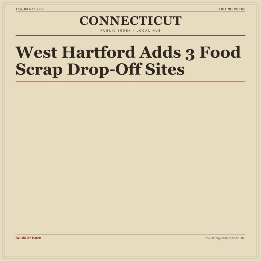 West Hartford Adds 3 Food Scrap Drop-Off Sites