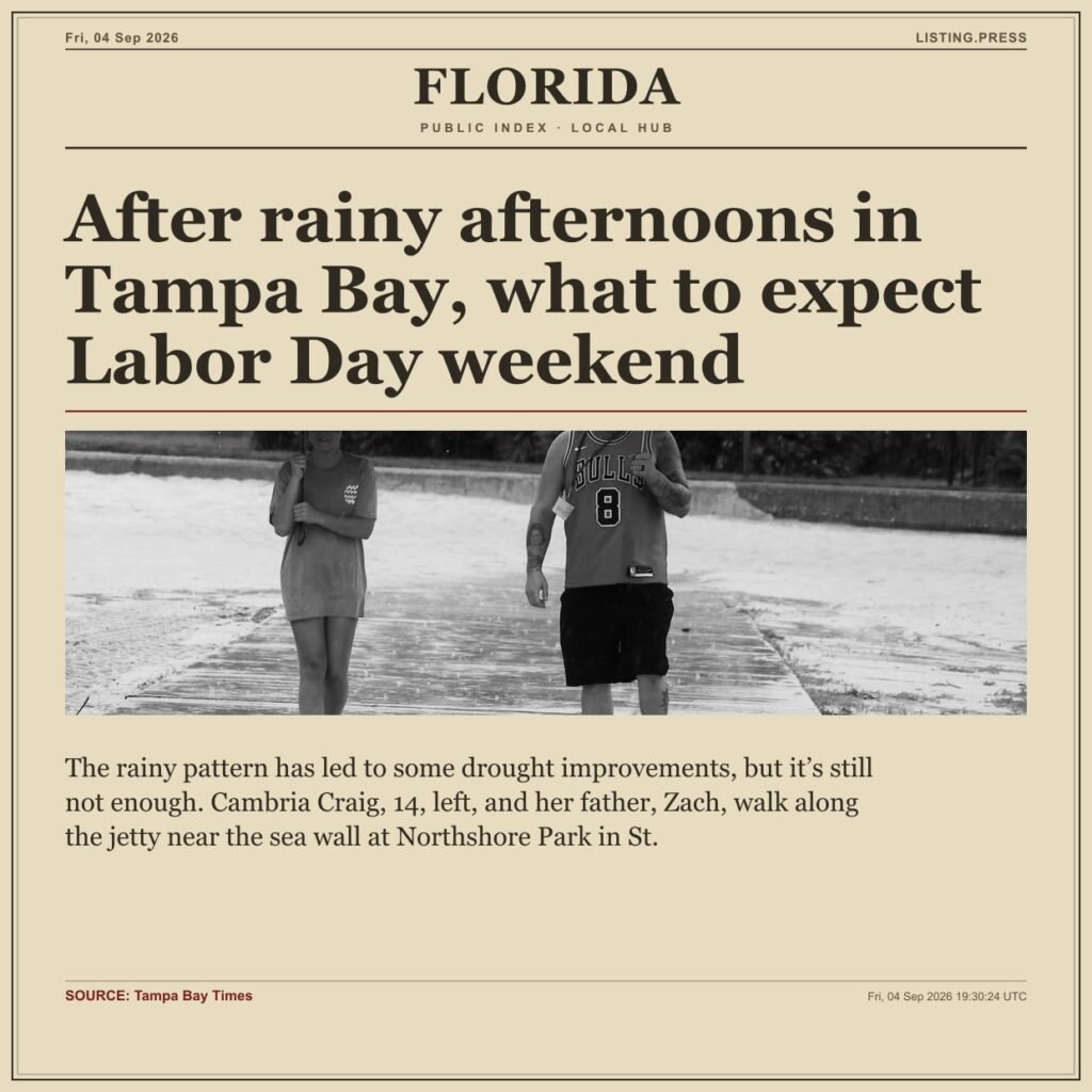 After rainy afternoons in Tampa Bay, what to expect Labor Day weekend