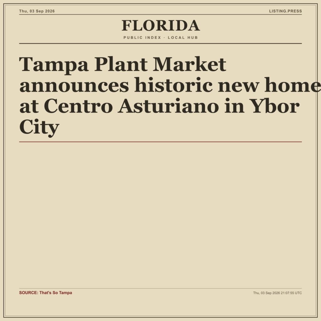 Tampa Plant Market announces historic new home at Centro Asturiano in Ybor City