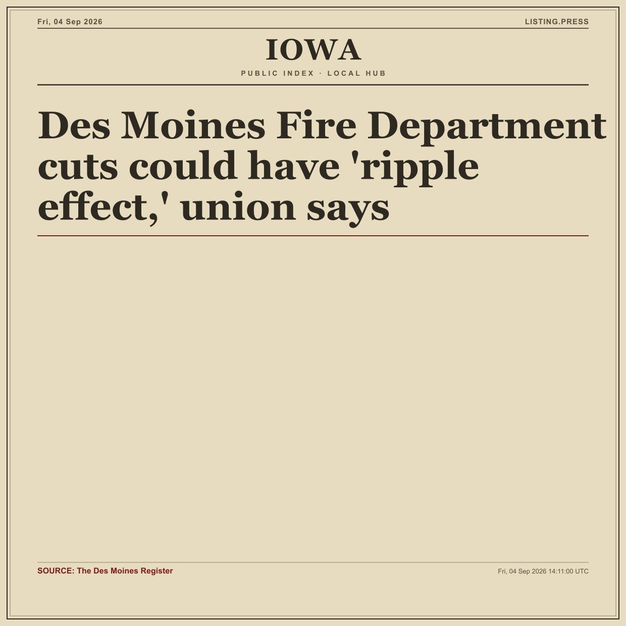 Des Moines Fire Department cuts could have 'ripple effect,' union says