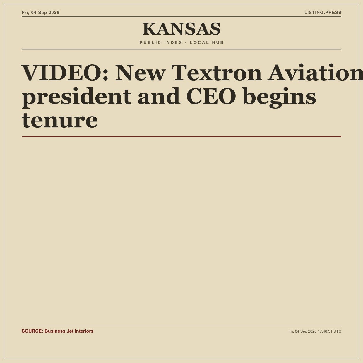 VIDEO: New Textron Aviation president and CEO begins tenure