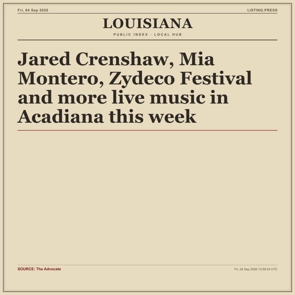 Jared Crenshaw, Mia Montero, Zydeco Festival and more live music in Acadiana this week