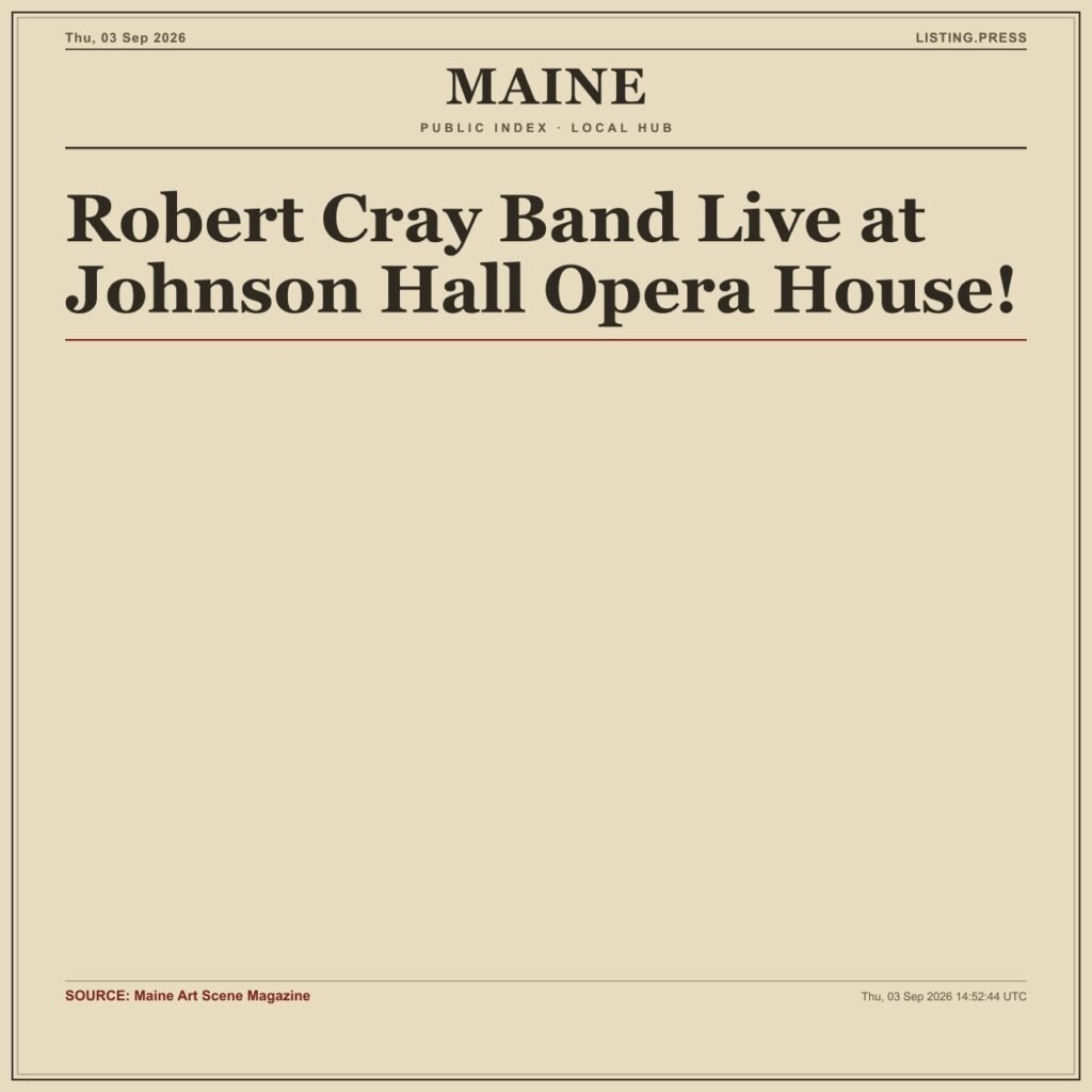 Robert Cray Band Live at Johnson Hall Opera House!